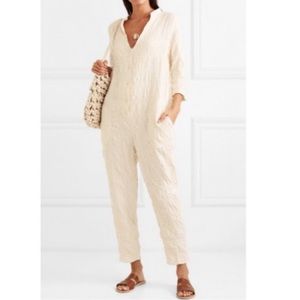 HATCH Maternity Taylor Cotton Jumpsuit, Cream, Size XS